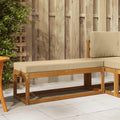 Outdoor Hocker Bank Massivholz Akazie Natur