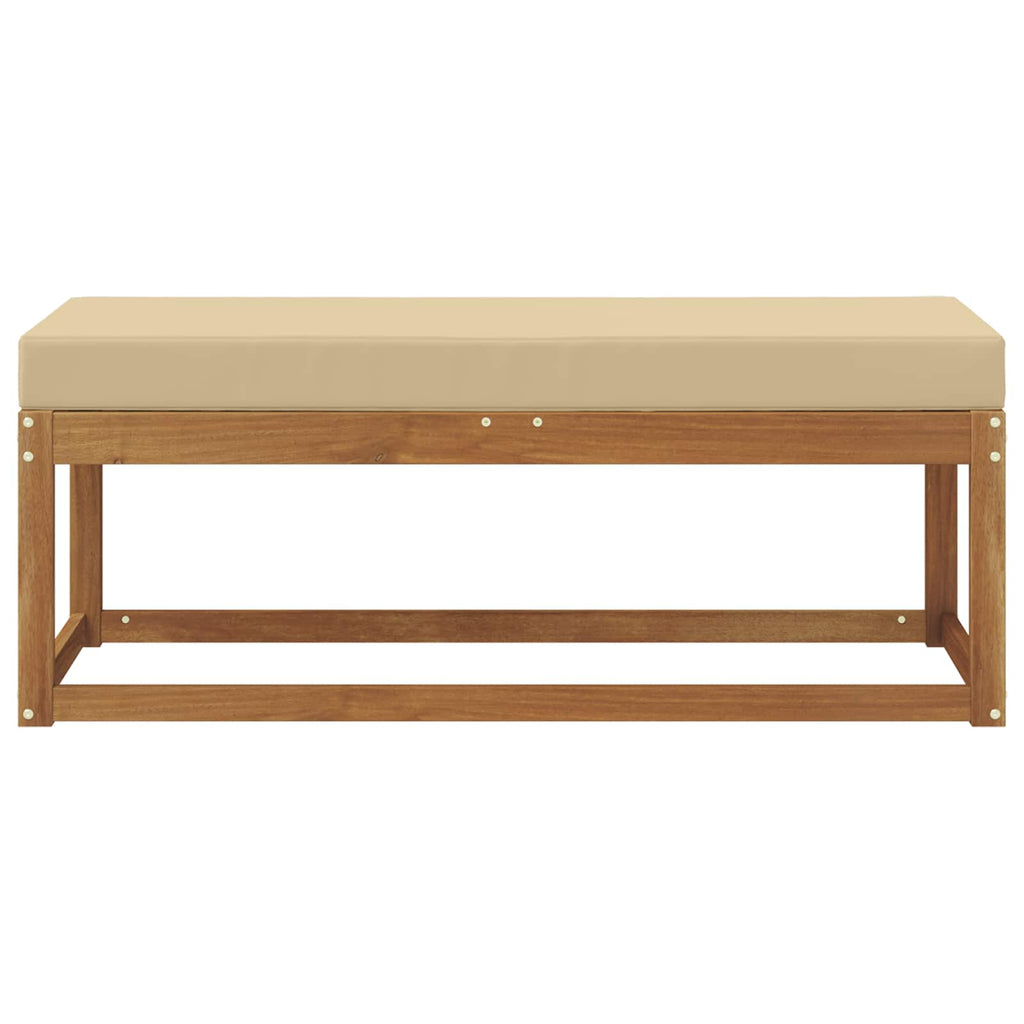 Outdoor Hocker Bank Massivholz Akazie Natur