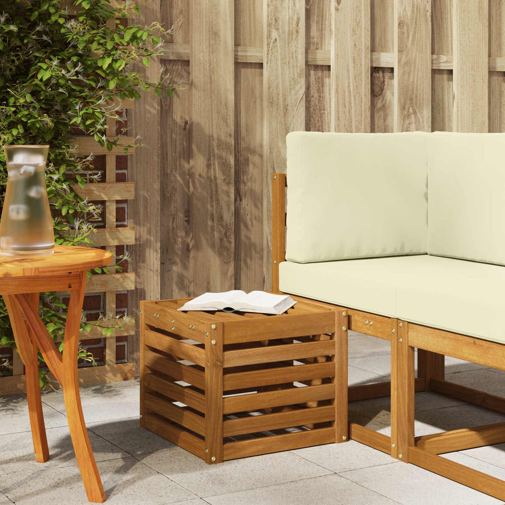 Outdoor Hocker Bank Natur 43 x 43 x 37 cm Massivholz Akazie