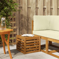 Outdoor Hocker Bank Natur 43 x 43 x 37 cm Massivholz Akazie