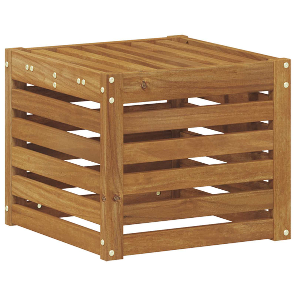 Outdoor Hocker Bank Natur 43 x 43 x 37 cm Massivholz Akazie