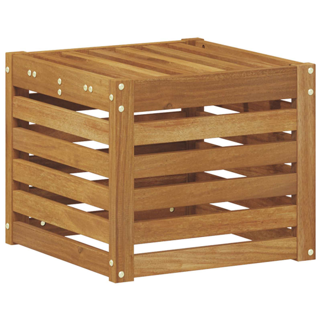 Outdoor Hocker Bank Natur 43 x 43 x 37 cm Massivholz Akazie