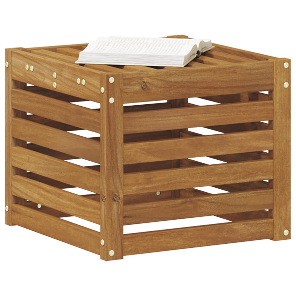 Outdoor Hocker Bank Natur 43 x 43 x 37 cm Massivholz Akazie