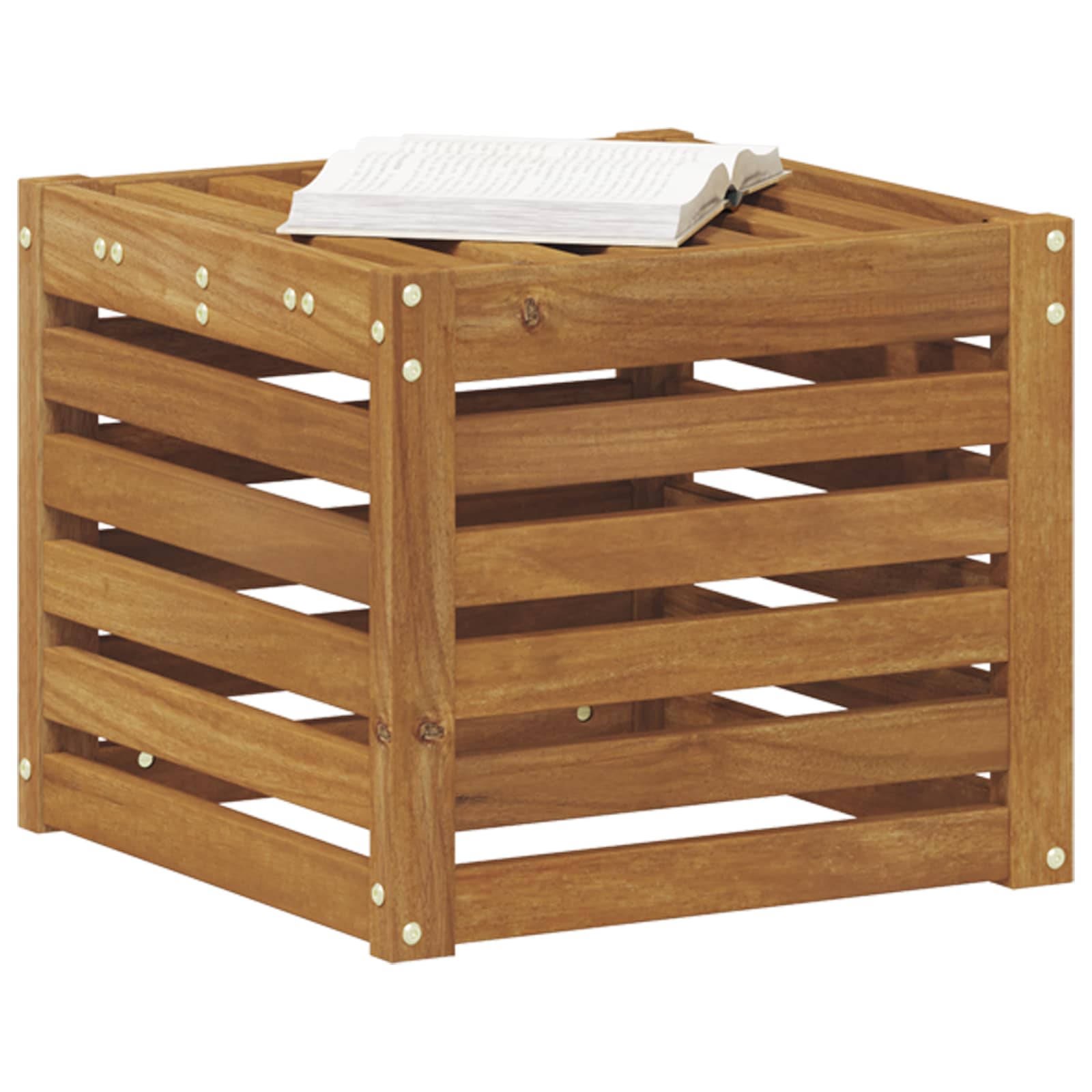 Outdoor Hocker Bank Natur 43 x 43 x 37 cm Massivholz Akazie