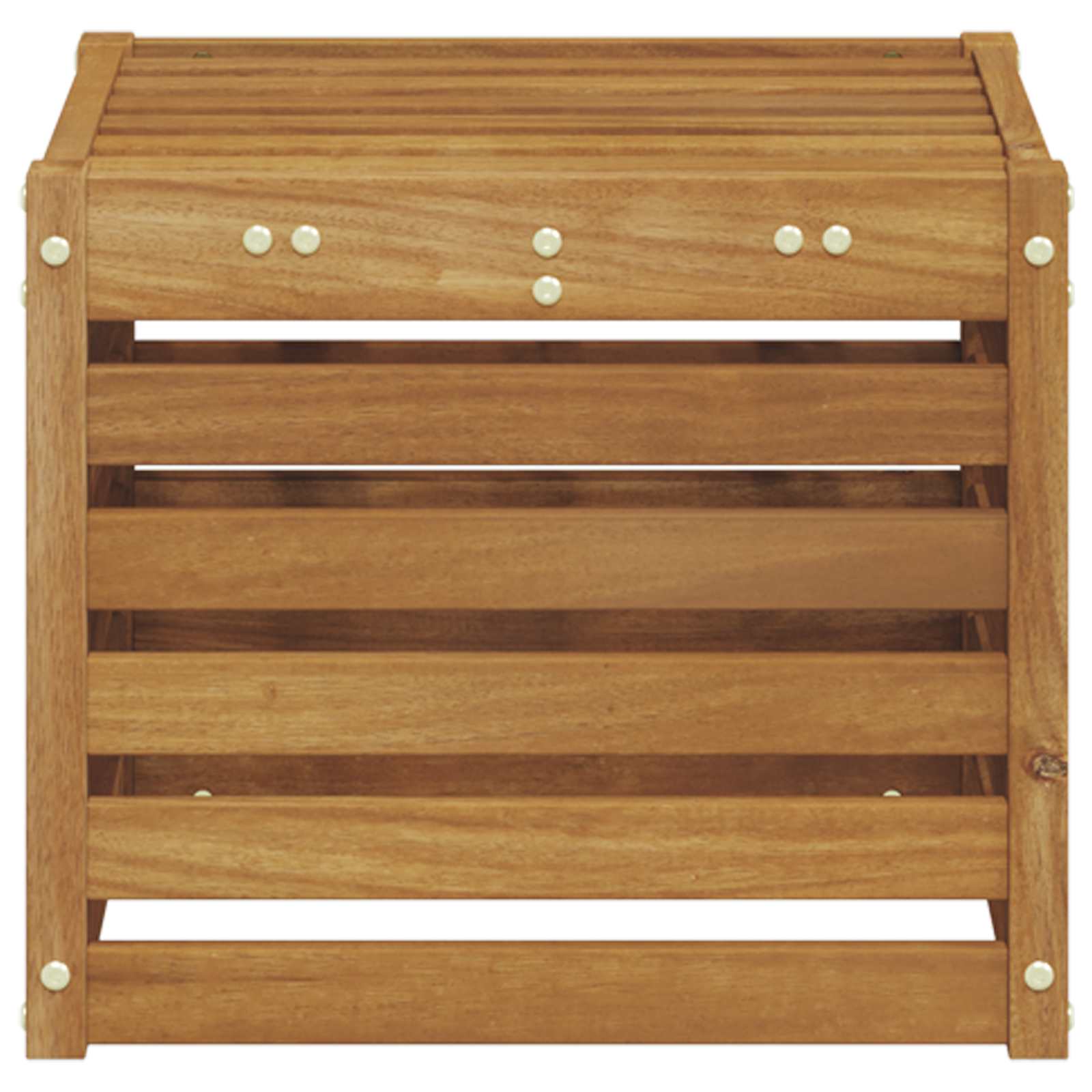Outdoor Hocker Bank Natur 43 x 43 x 37 cm Massivholz Akazie