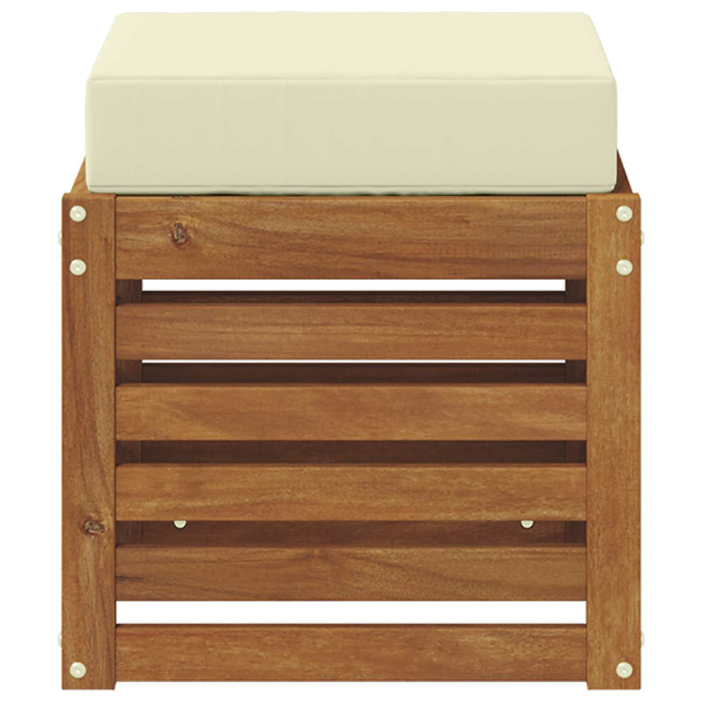 Outdoor Hocker Bank Massivholz Akazie Natur