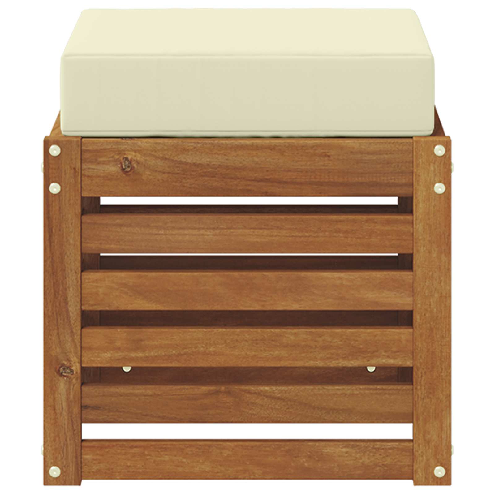 Outdoor Hocker Bank Massivholz Akazie Natur