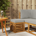 Outdoor Hocker Bank Massivholz Akazie Natur