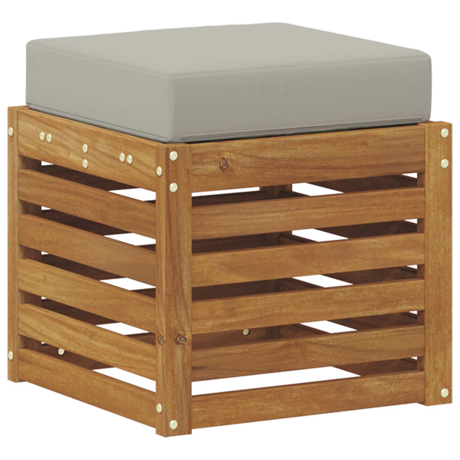Outdoor Hocker Bank Massivholz Akazie Natur