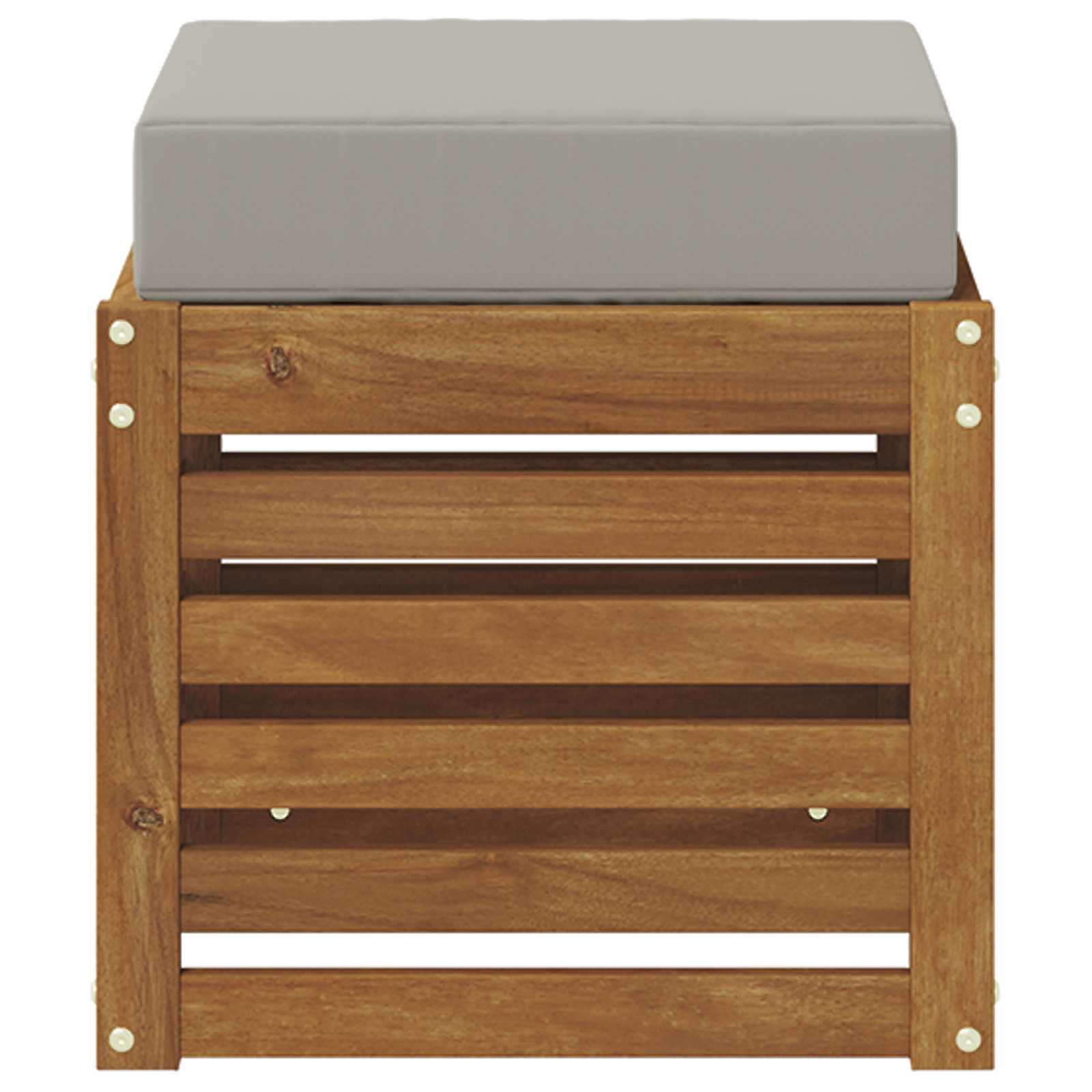 Outdoor Hocker Bank Massivholz Akazie Natur