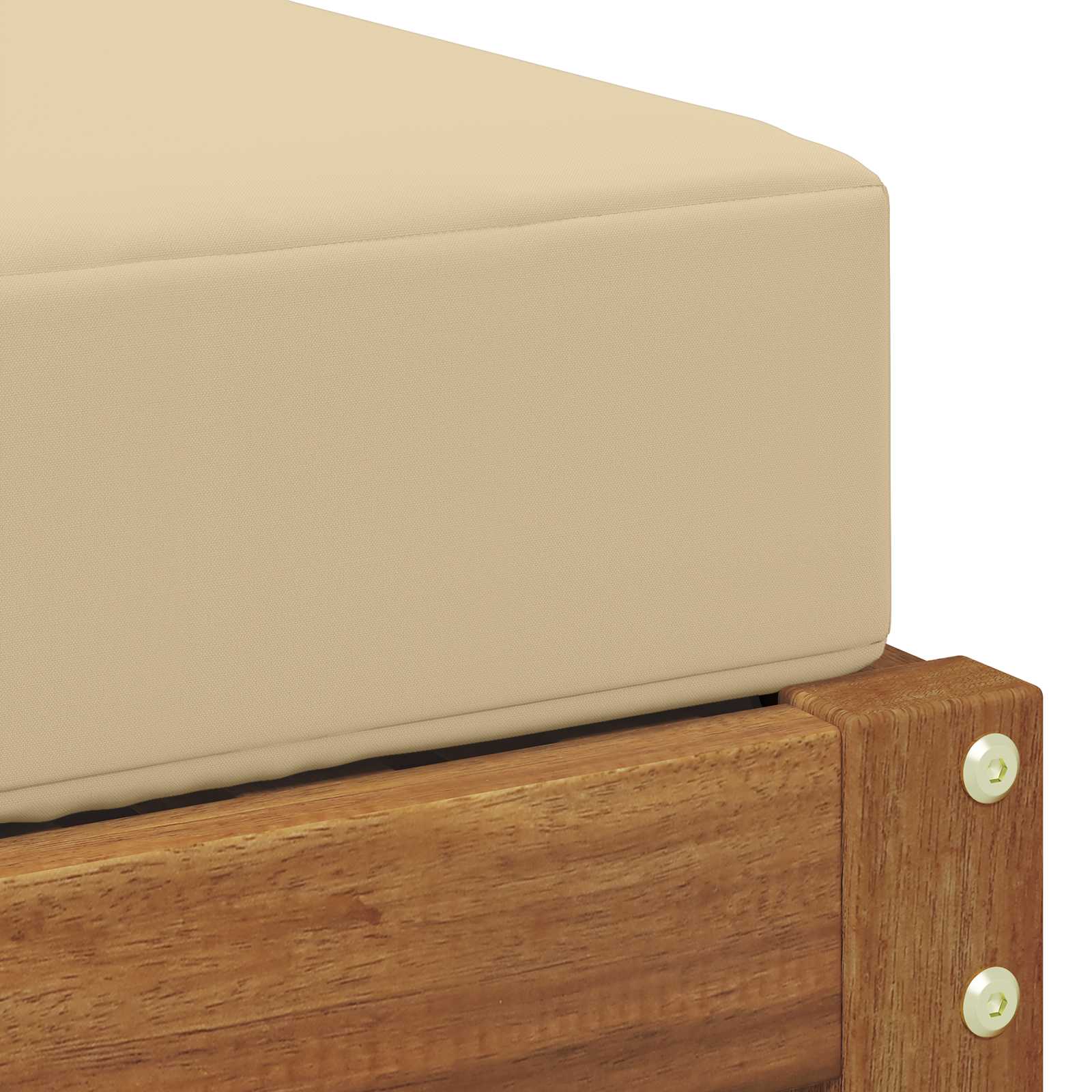 Outdoor Hocker Bank Massivholz Akazie Natur