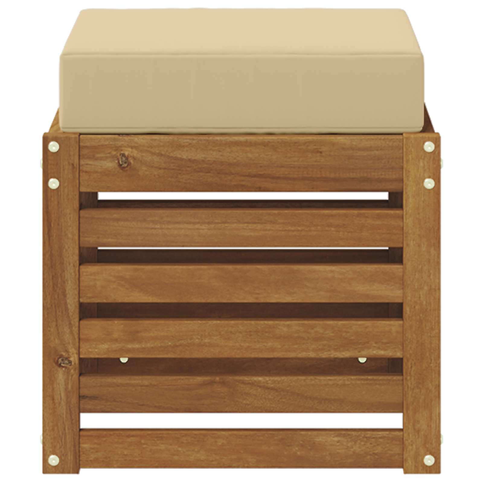 Outdoor Hocker Bank Massivholz Akazie Natur