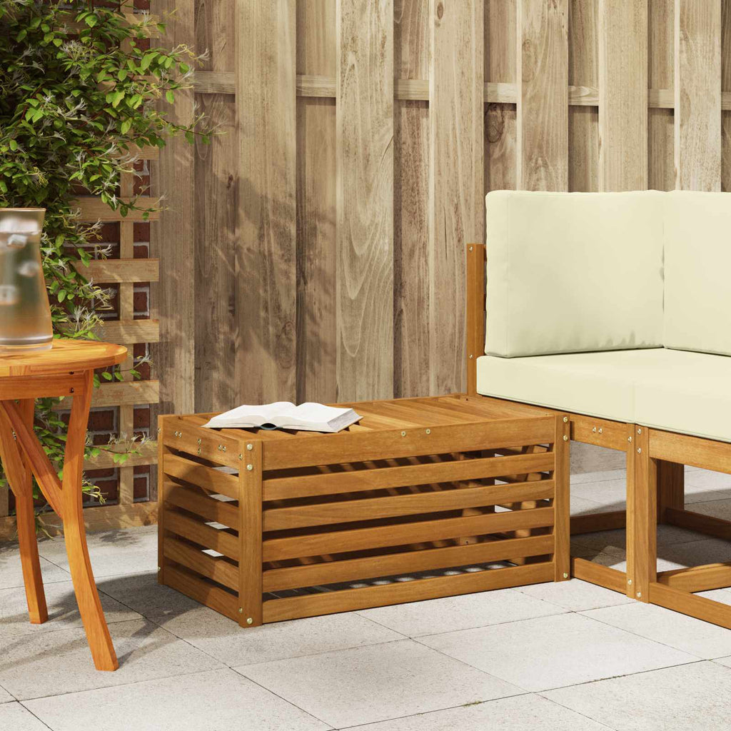 Outdoor Hocker Bank Natur 79 x 43 x 37 cm Massivholz Akazie