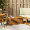 Outdoor Hocker Bank Natur 79 x 43 x 37 cm Massivholz Akazie