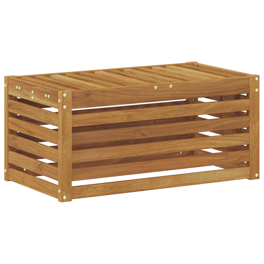 Outdoor Hocker Bank Natur 79 x 43 x 37 cm Massivholz Akazie