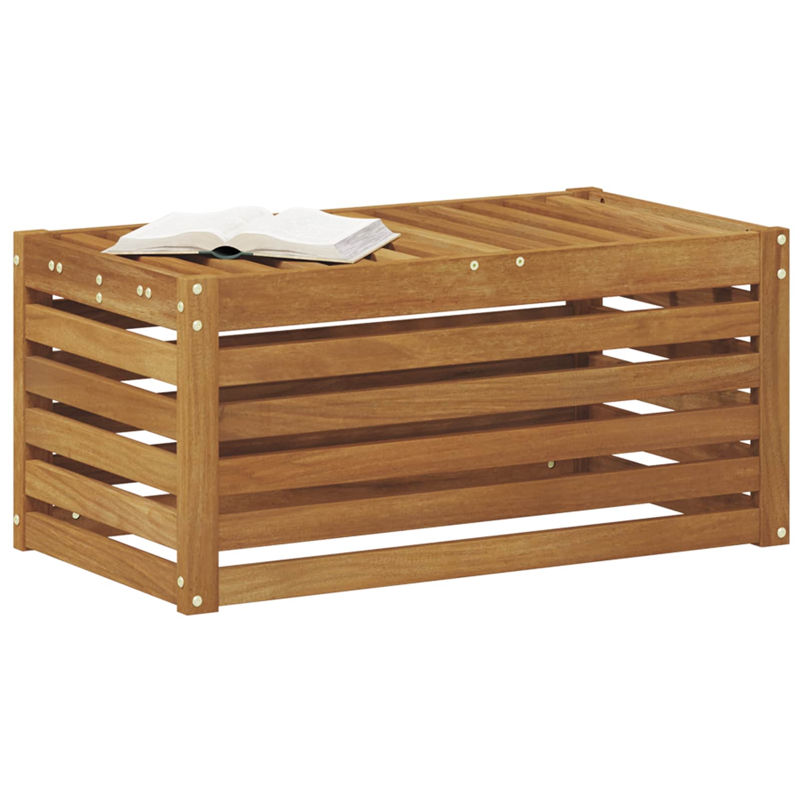 Outdoor Hocker Bank Natur 79 x 43 x 37 cm Massivholz Akazie