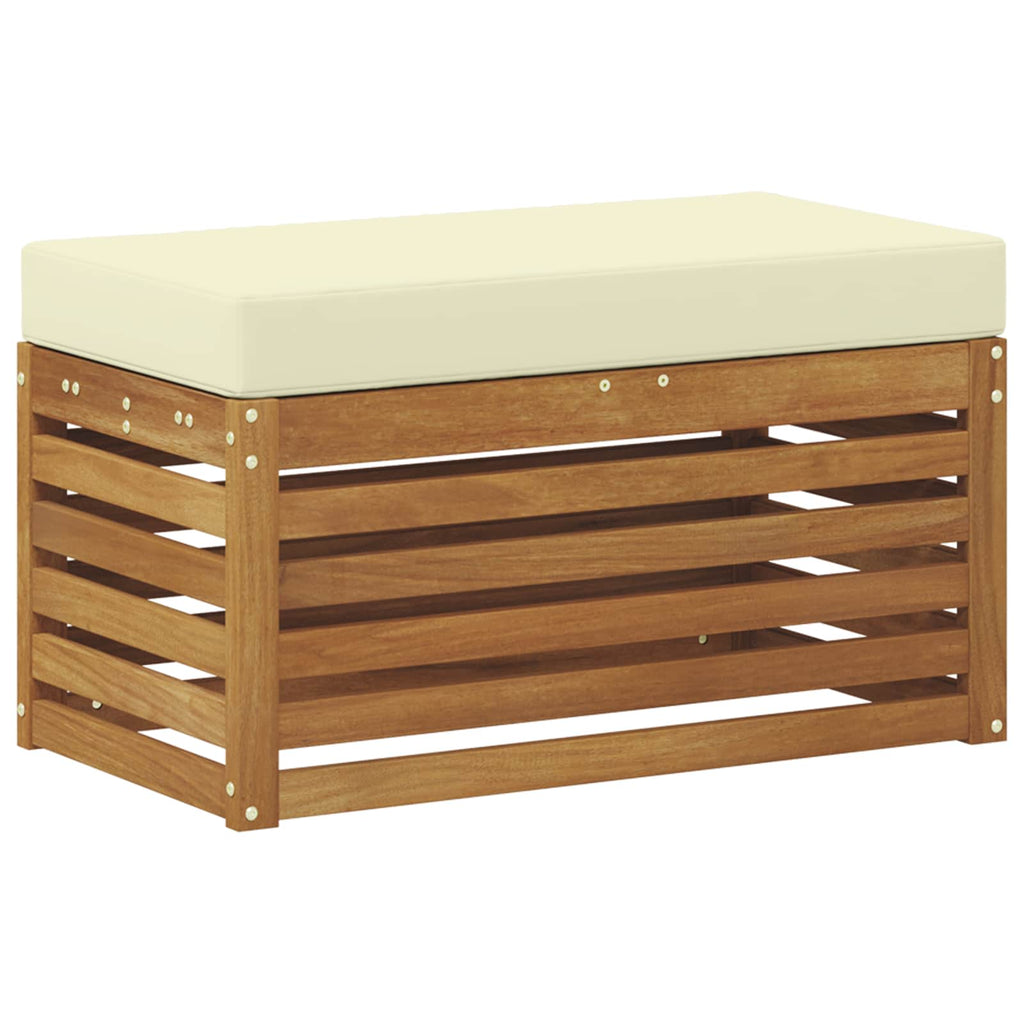 Outdoor Hocker Bank Massivholz Akazie Natur