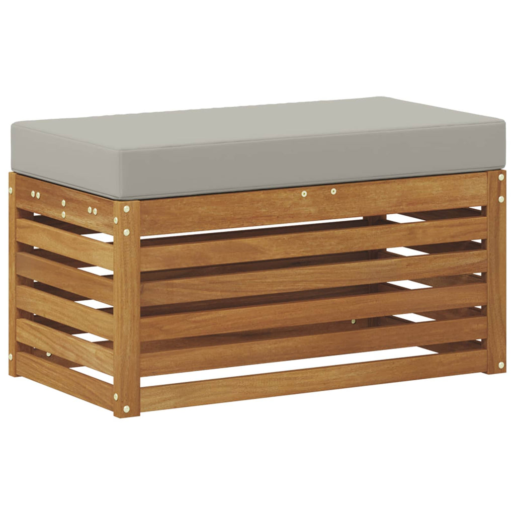Outdoor Hocker Bank Massivholz Akazie Natur