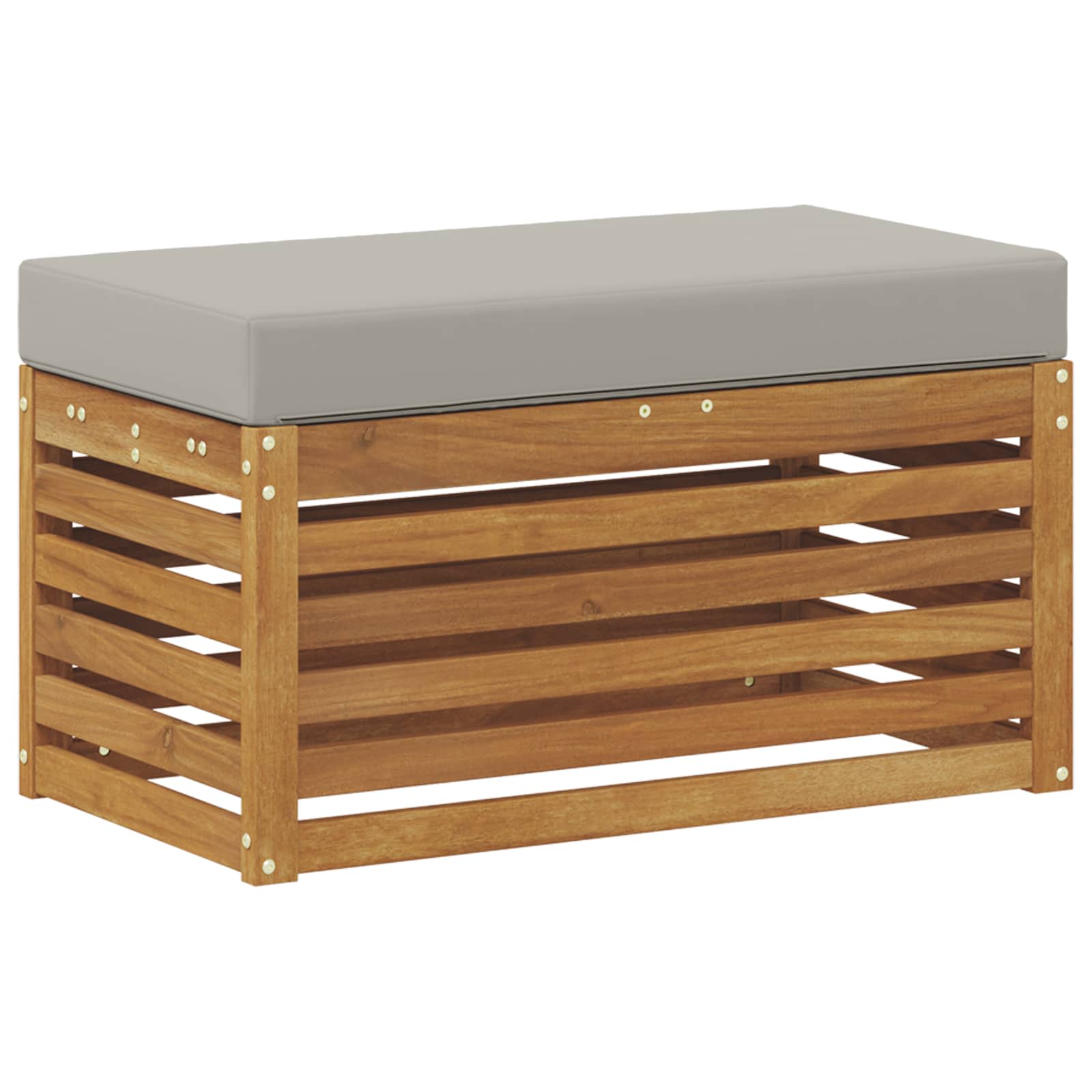 Outdoor Hocker Bank Massivholz Akazie Natur