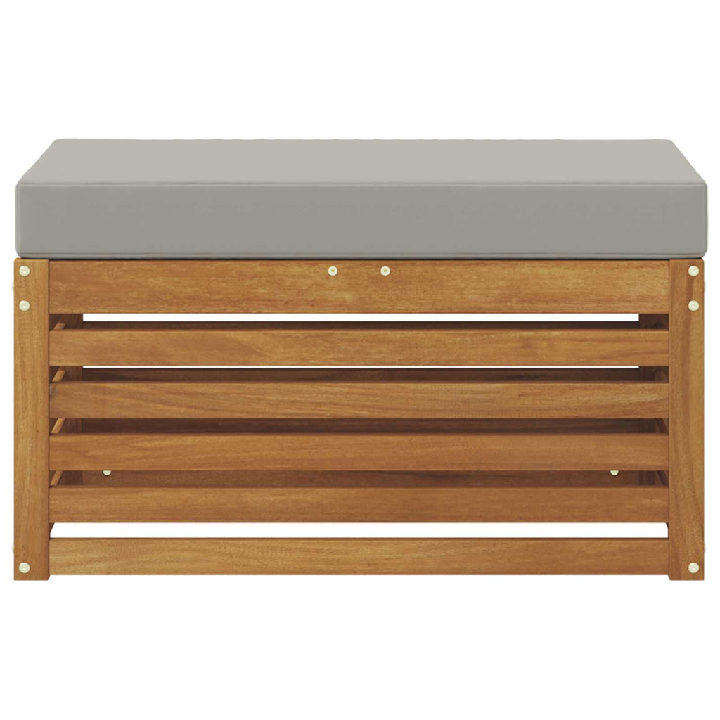 Outdoor Hocker Bank Massivholz Akazie Natur