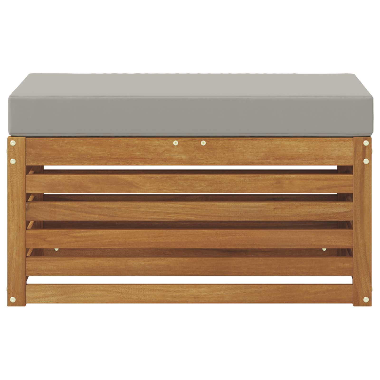 Outdoor Hocker Bank Massivholz Akazie Natur