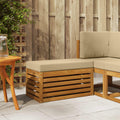 Outdoor Hocker Bank Massivholz Akazie Natur