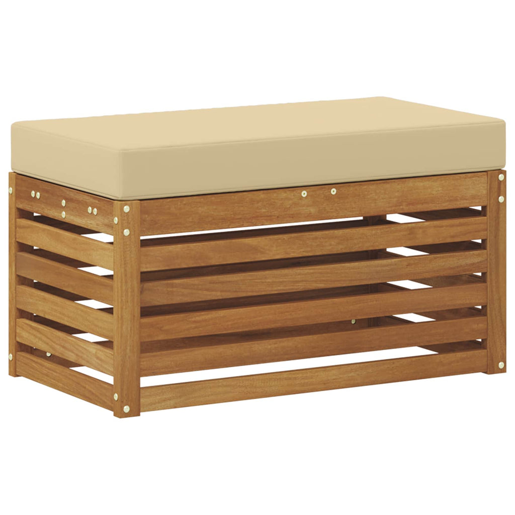 Outdoor Hocker Bank Massivholz Akazie Natur