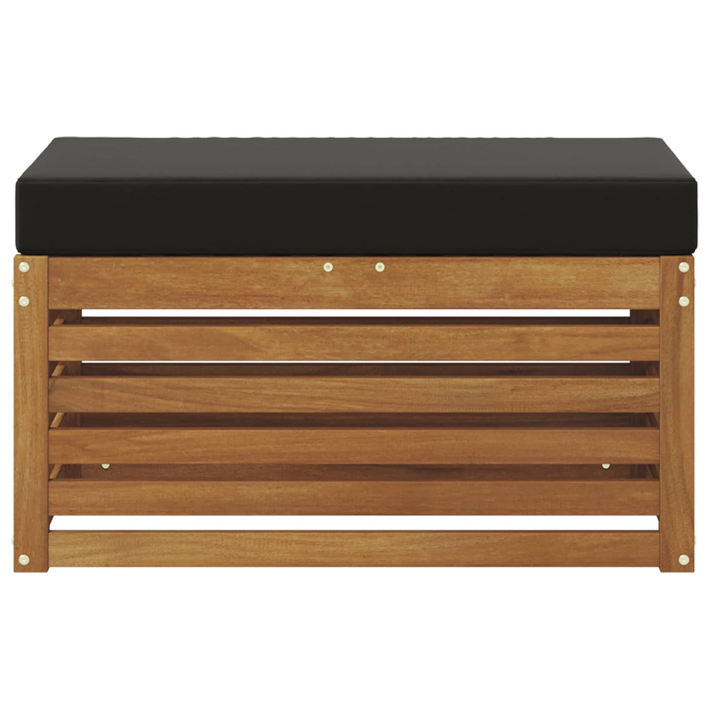 Outdoor Hocker Bank Massivholz Akazie Natur