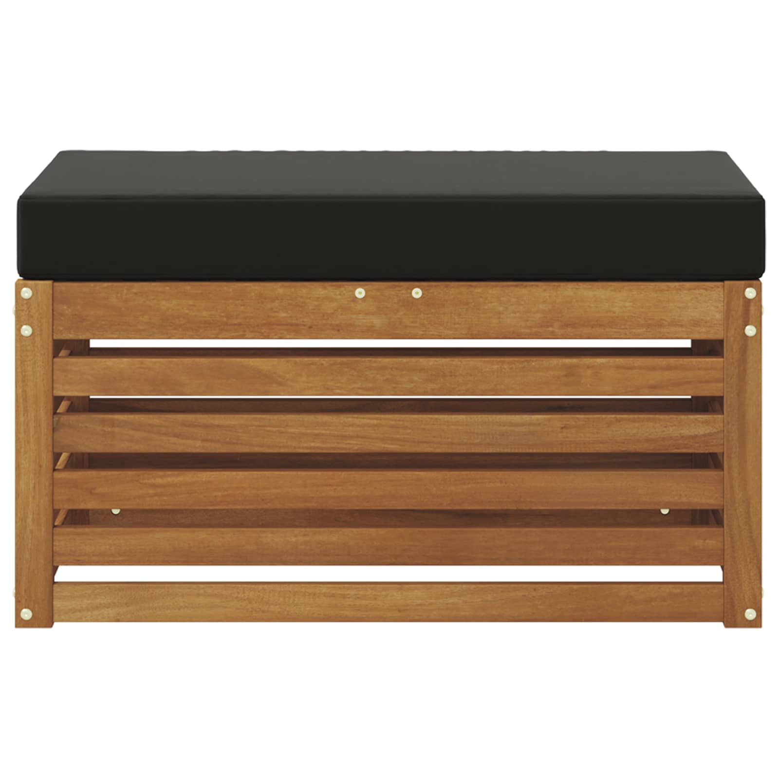 Outdoor Hocker Bank Massivholz Akazie Natur