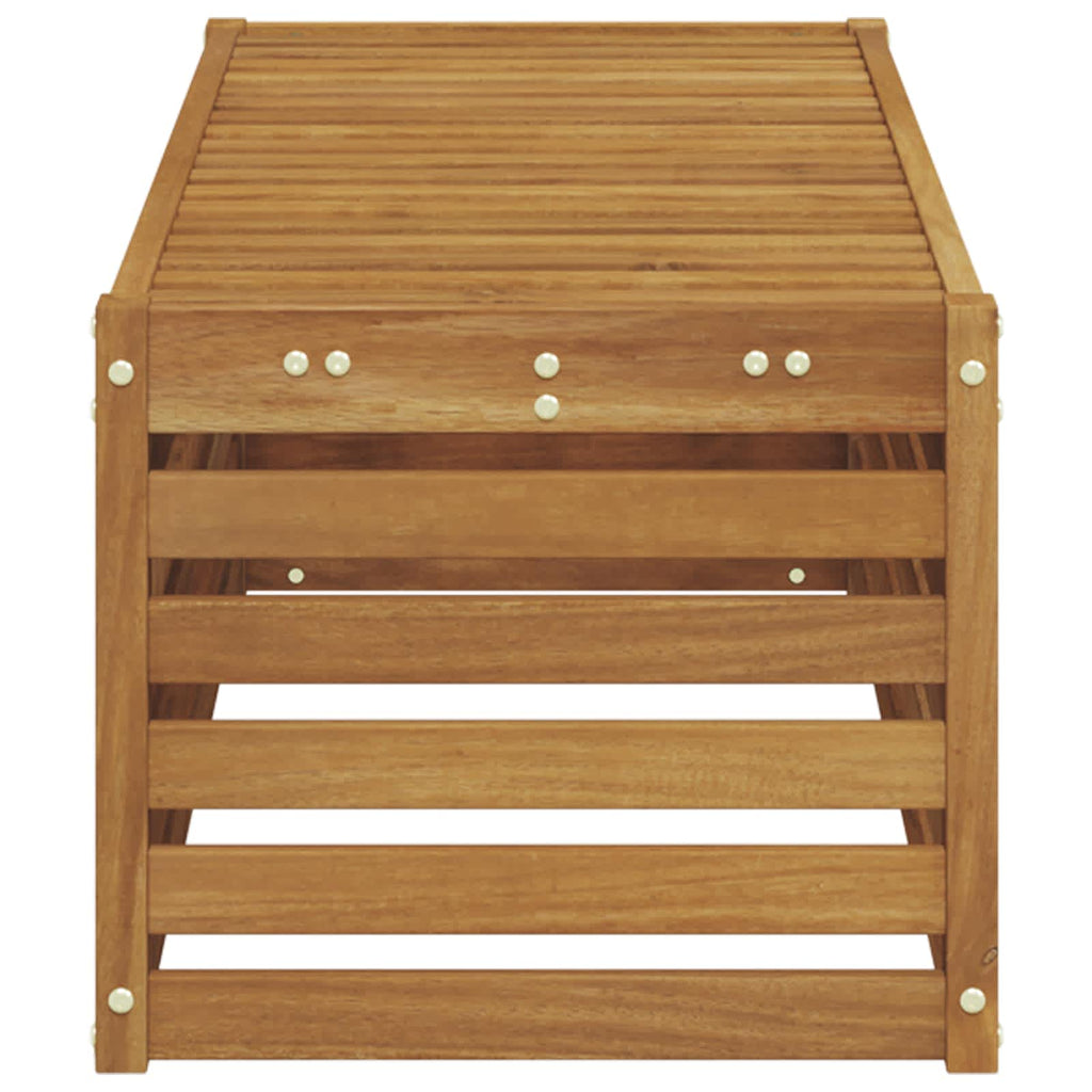 Outdoor Hocker Bank Natur 115 x 43 x 37 cm Massivholz Akazie