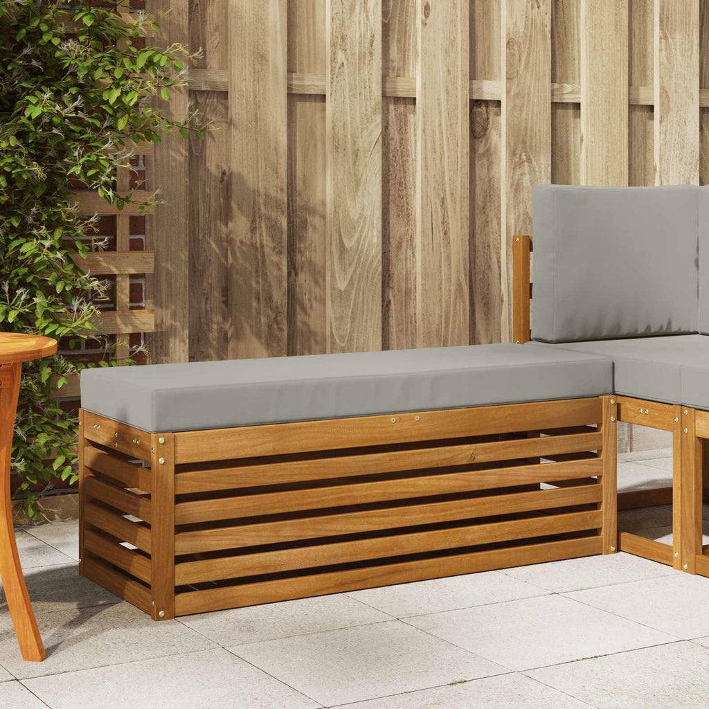 Outdoor Hocker Bank Massivholz Akazie Natur