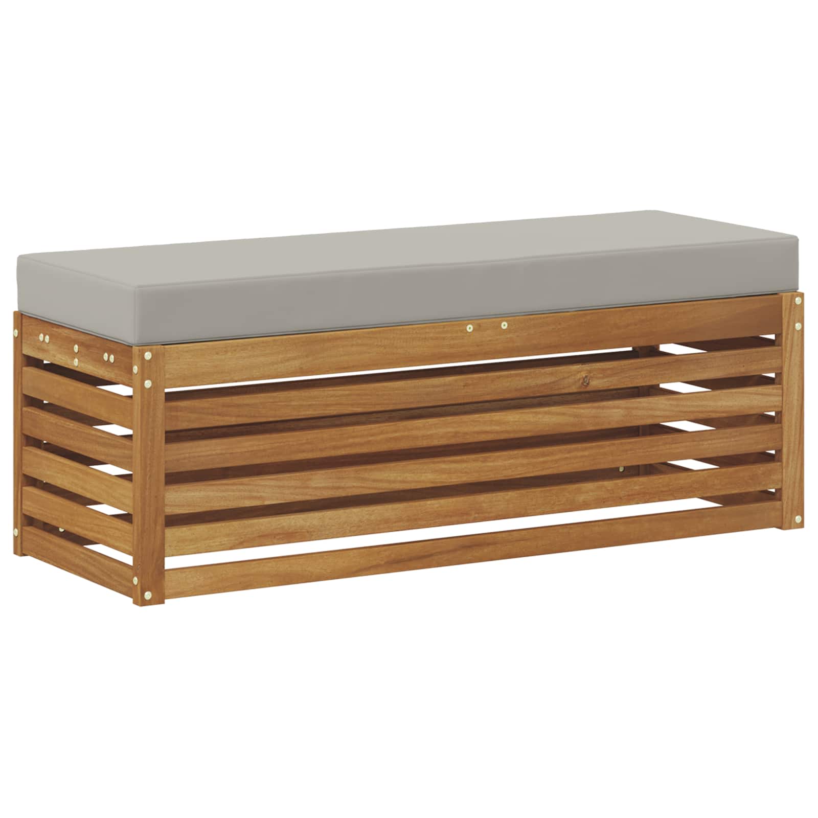 Outdoor Hocker Bank Massivholz Akazie Natur
