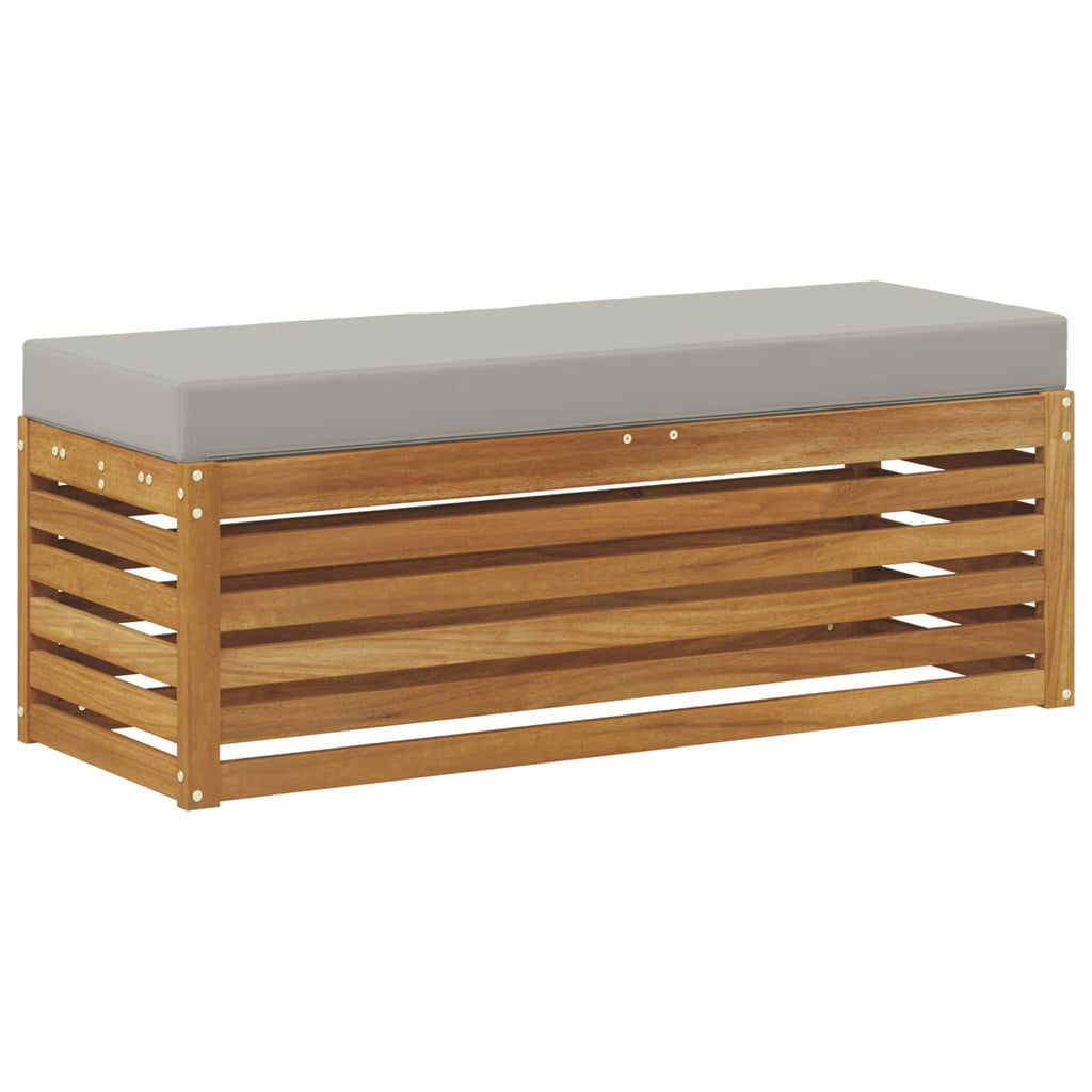 Outdoor Hocker Bank Massivholz Akazie Natur