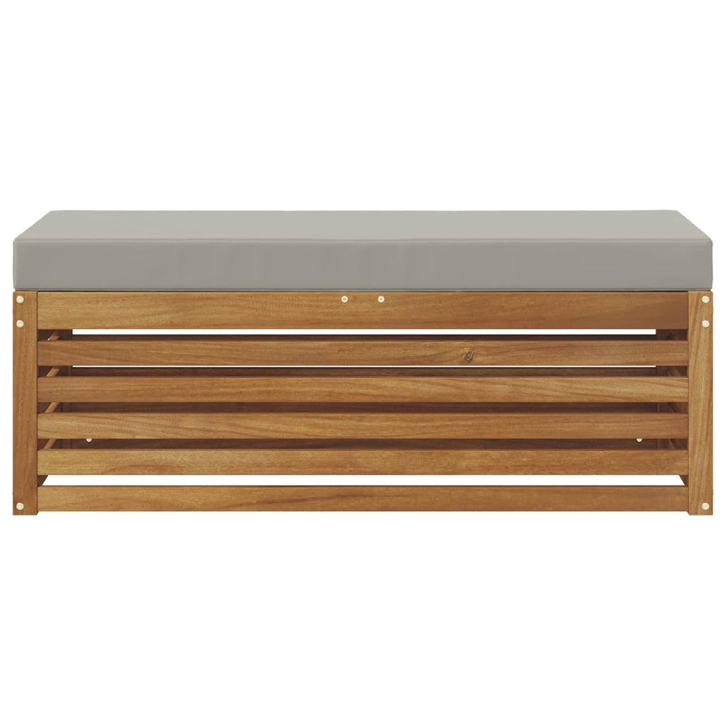 Outdoor Hocker Bank Massivholz Akazie Natur