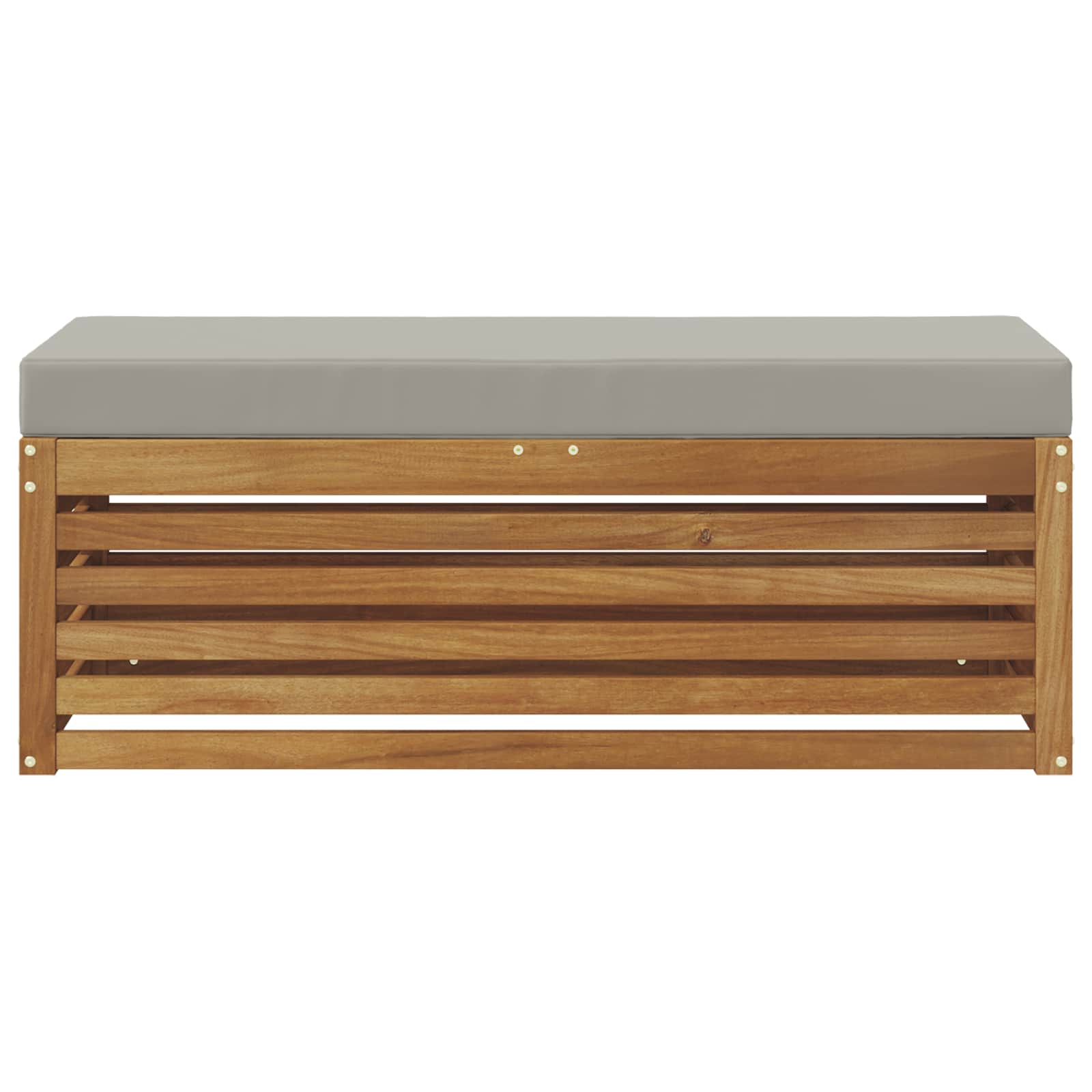 Outdoor Hocker Bank Massivholz Akazie Natur