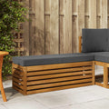 Hocker Bank mit Kissen Natur und Anthrazit 115 x 43 x 37 cm