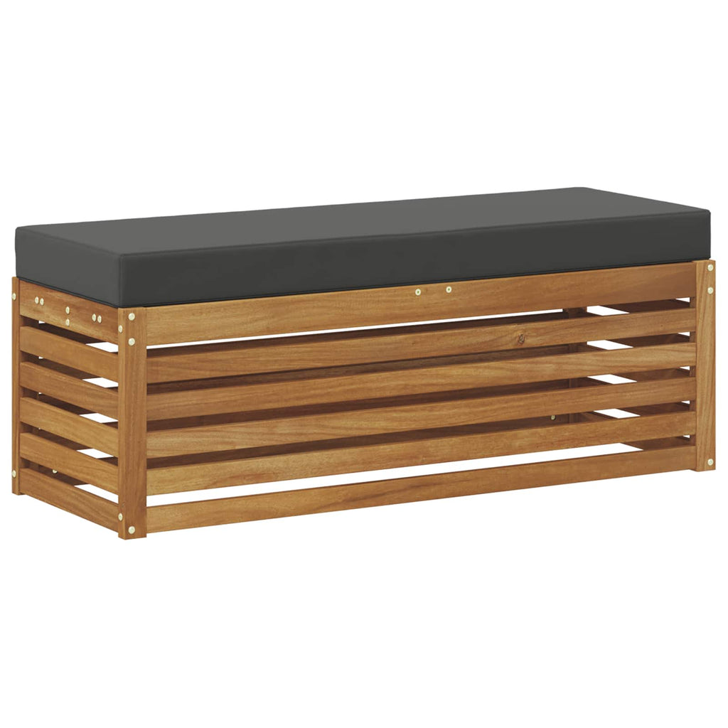 Hocker Bank mit Kissen Natur und Anthrazit 115 x 43 x 37 cm