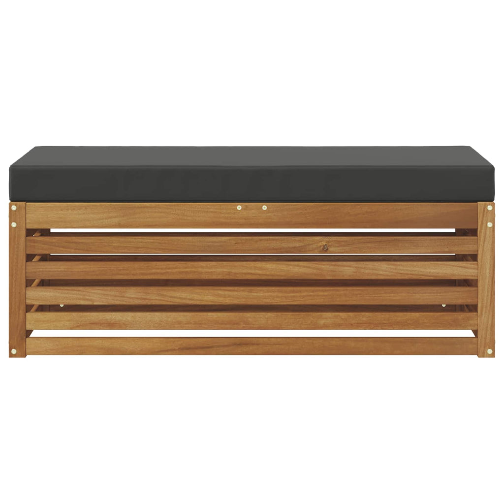 Hocker Bank mit Kissen Natur und Anthrazit 115 x 43 x 37 cm