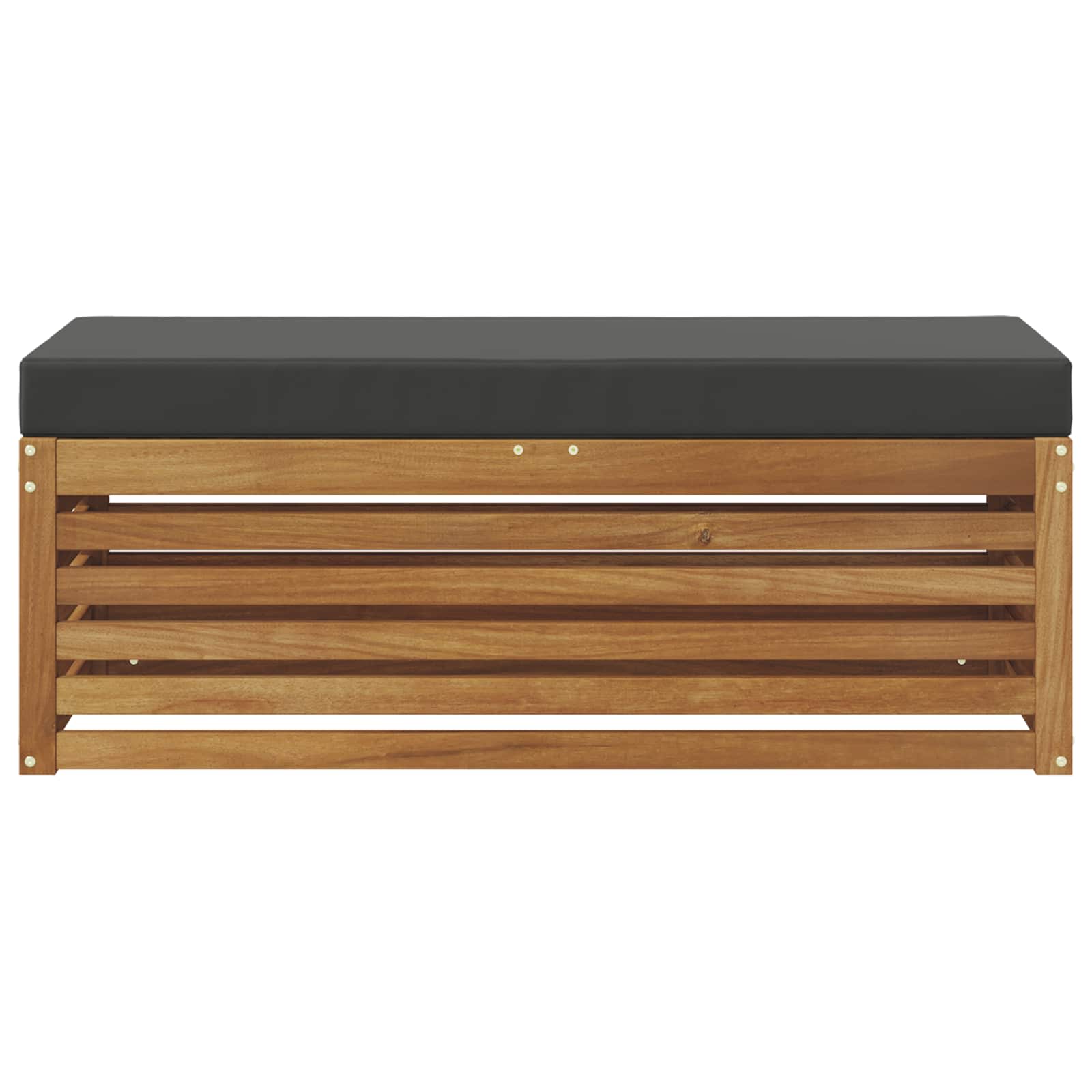 Hocker Bank mit Kissen Natur und Anthrazit 115 x 43 x 37 cm