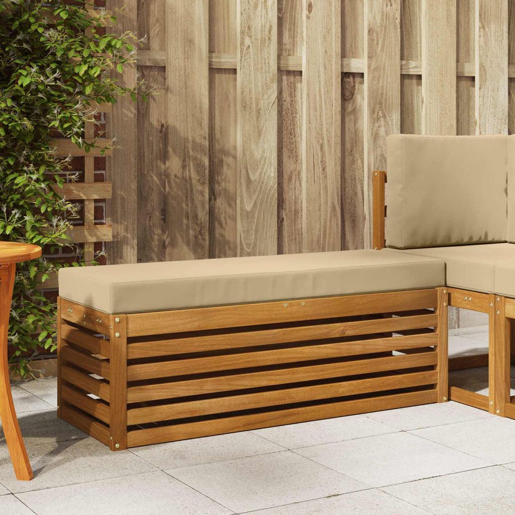 Outdoor Hocker Bank Massivholz Akazie Natur
