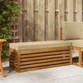 Outdoor Hocker Bank Massivholz Akazie Natur