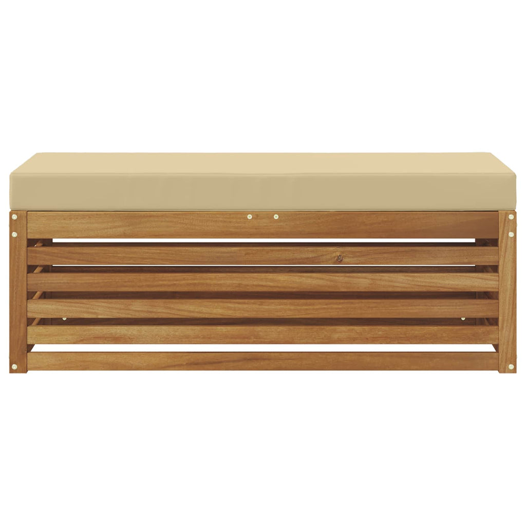 Outdoor Hocker Bank Massivholz Akazie Natur