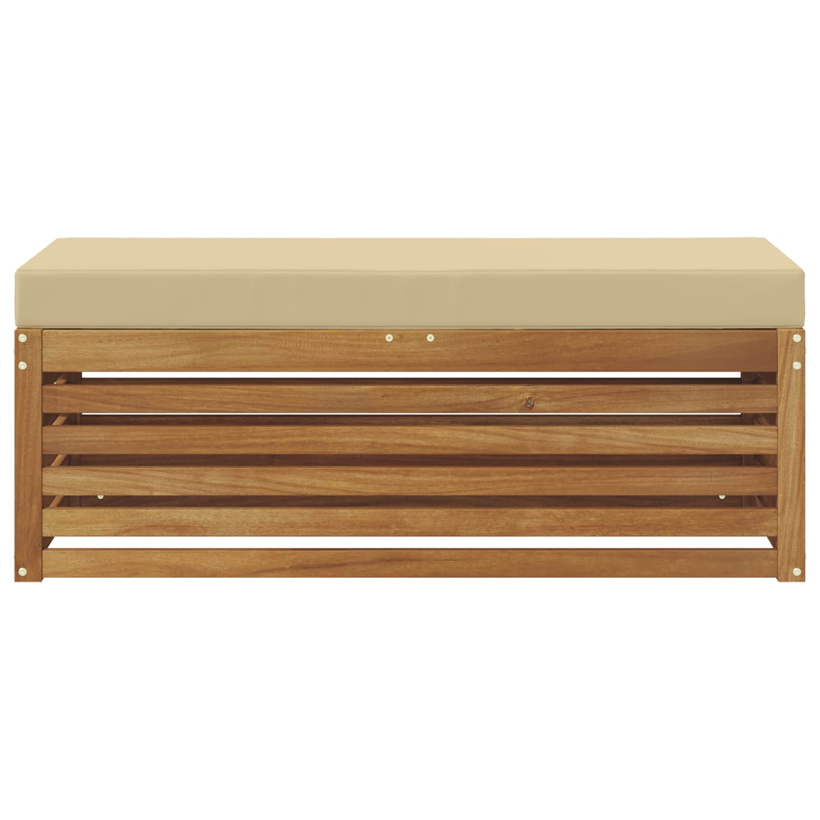 Outdoor Hocker Bank Massivholz Akazie Natur