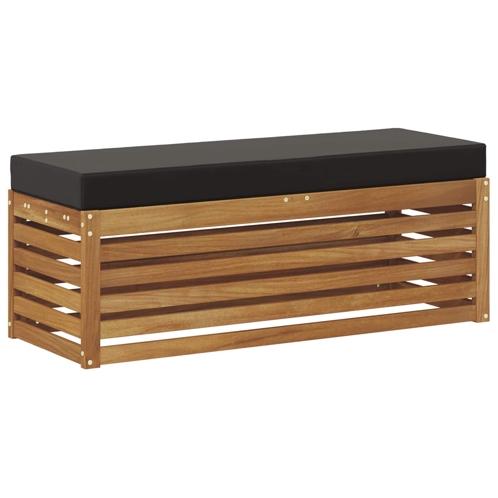 Outdoor Hocker Bank Massivholz Akazie Natur
