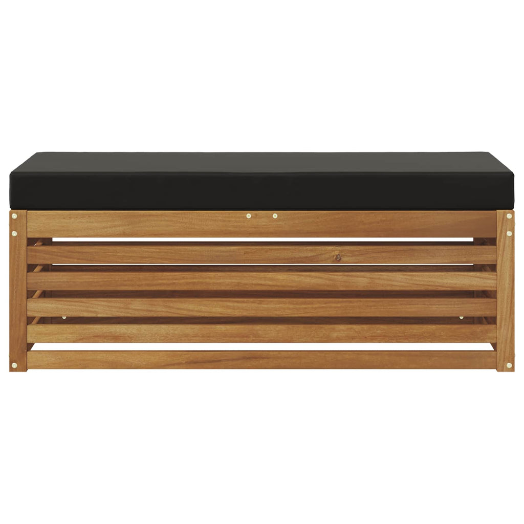 Outdoor Hocker Bank Massivholz Akazie Natur