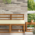 Sofakissen für draußen Creme 60 x 60 x 8 cm Polyester