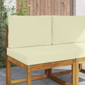 Sofakissen für draußen 2 pcs Creme Polyester