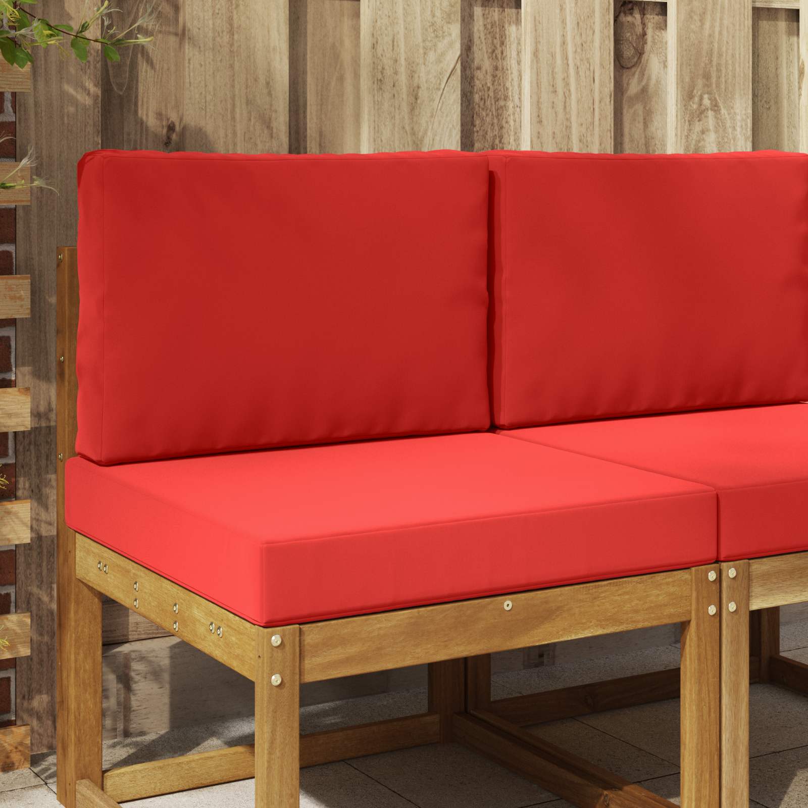 Sofakissen für draußen 2 pcs Rot Polyester