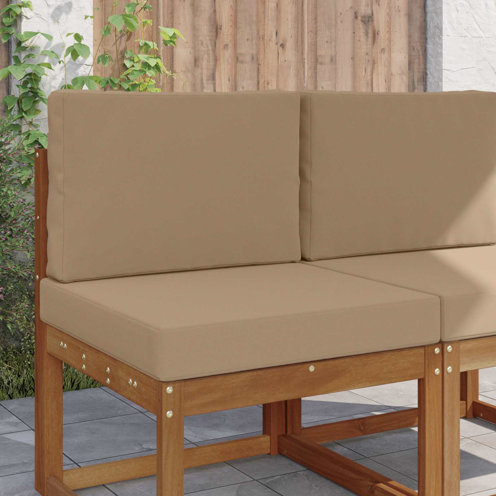 Sofakissen für draußen 2 pcs Taupe Polyester
