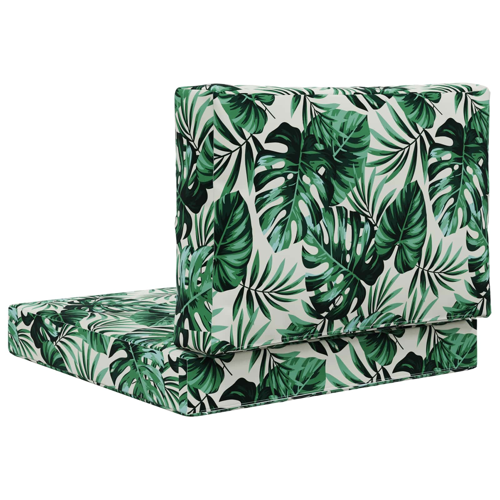 Sofakissen für draußen 2 pcs Blattmuster Polyester